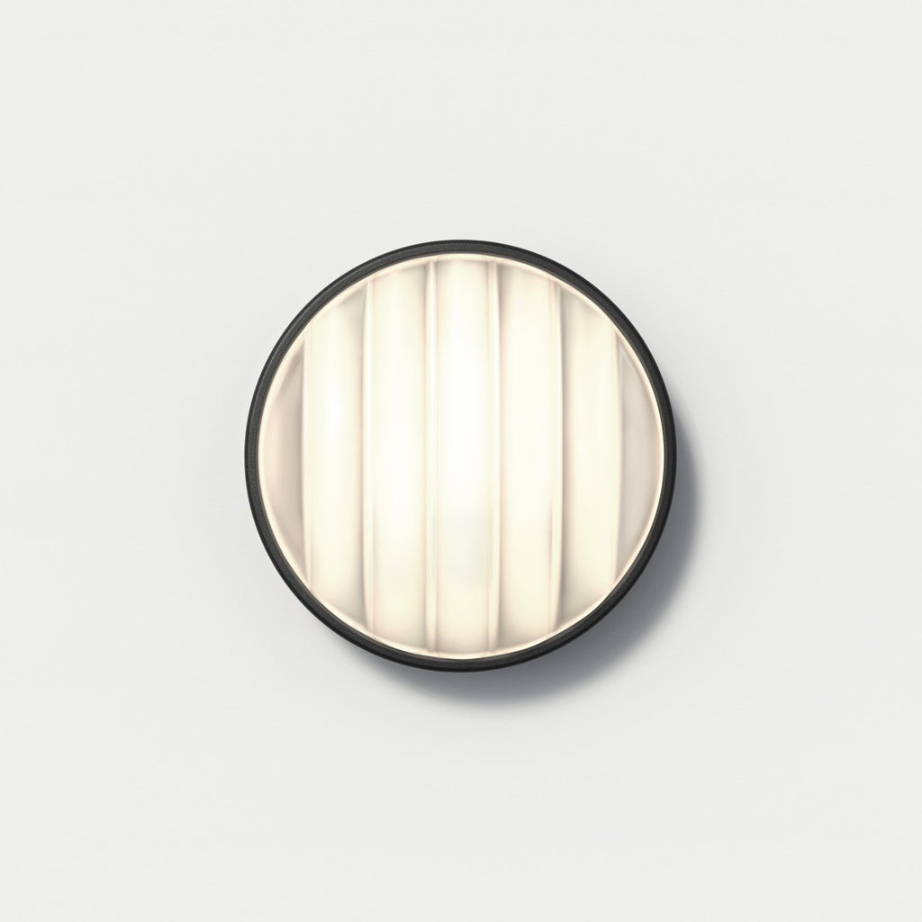 1032005 Montreal Round 220 Outdoor Wall Light Textured Black
