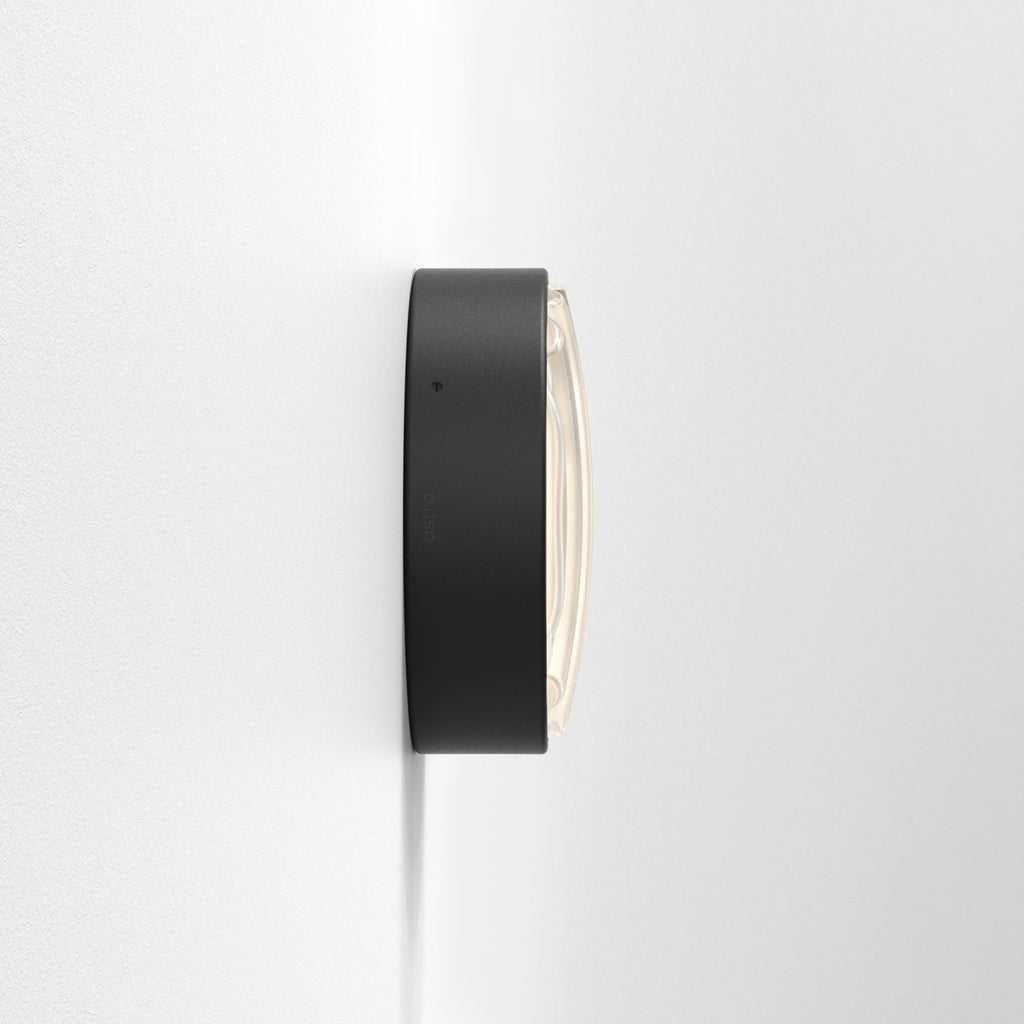 1032005 Montreal Round 220 Outdoor Wall Light Textured Black