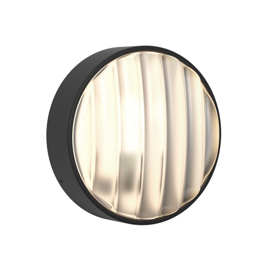 1032005 Montreal Round 220 Outdoor Wall Light Textured Black