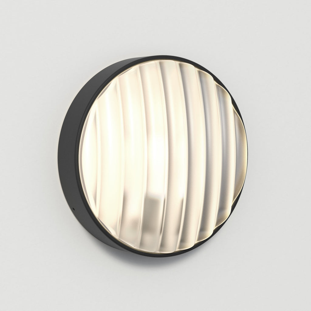 1032006 Montreal Round 300 Outdoor Wall Light Textured Black