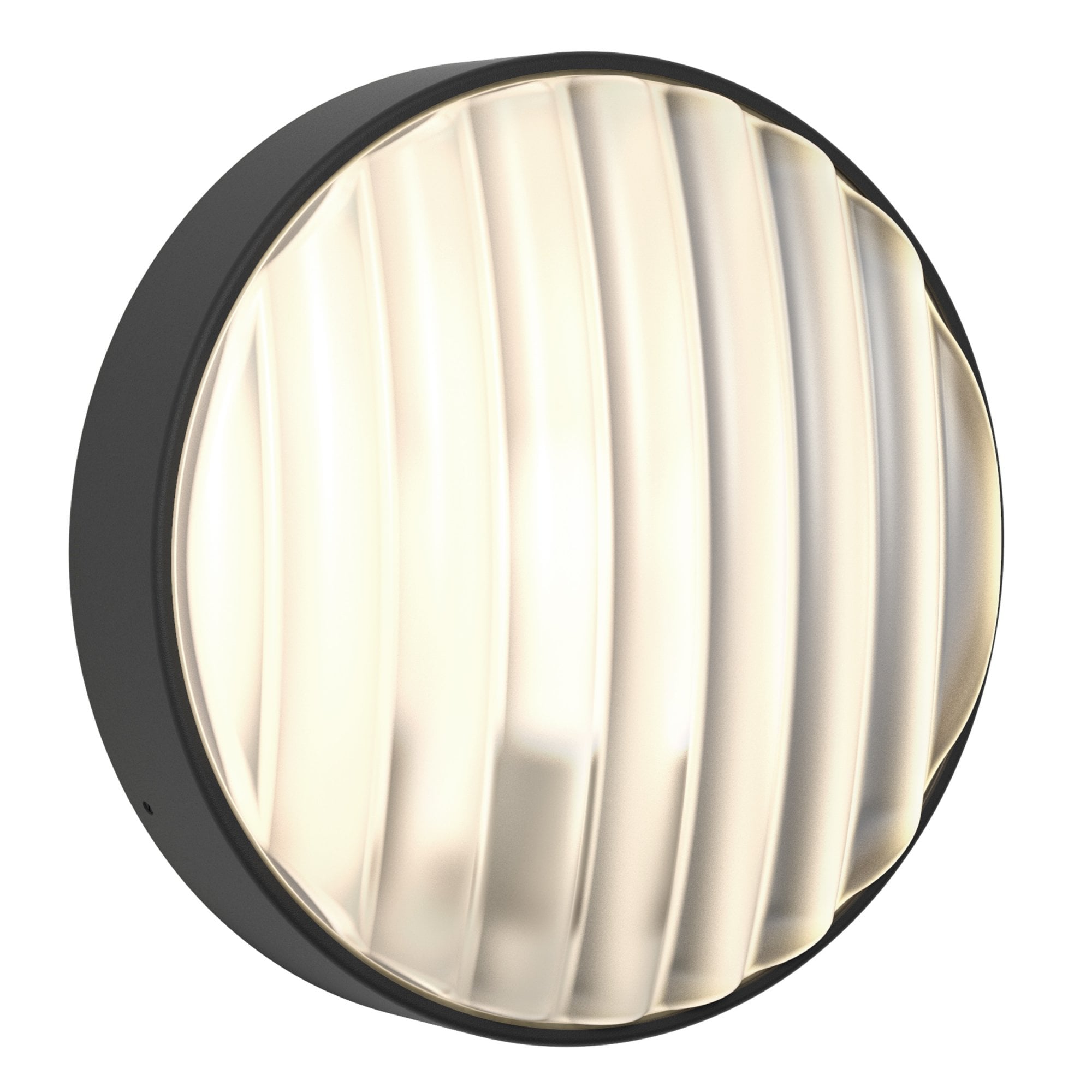 1032006 Montreal Round 300 Outdoor Wall Light Textured Black