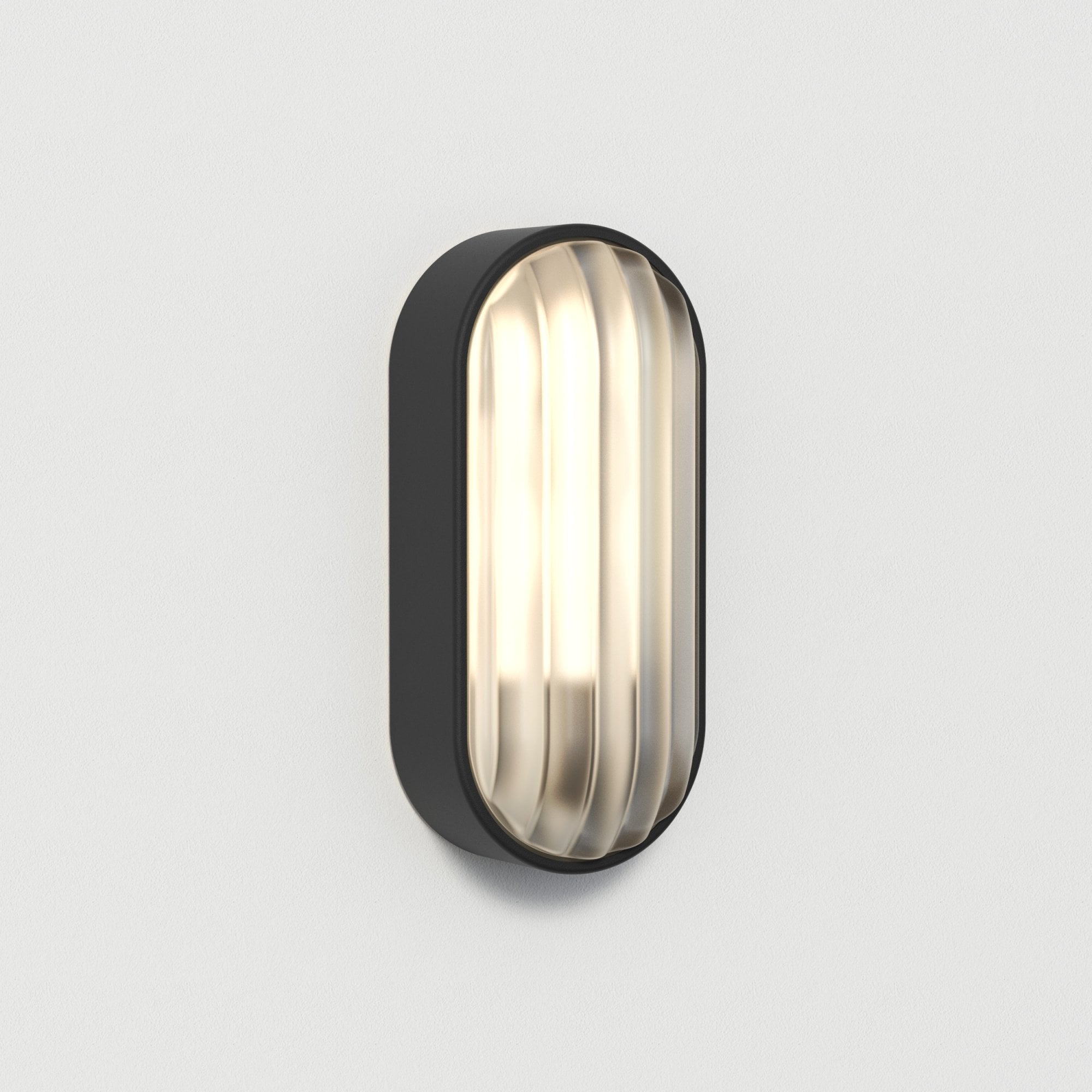 1032007 Montreal Oval Outdoor Wall Light Textured Black