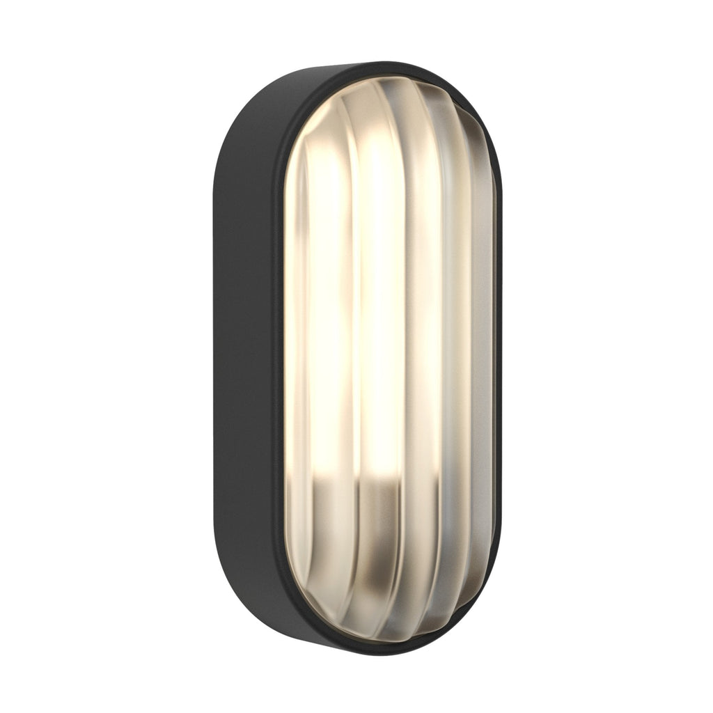 1032007 Montreal Oval Outdoor Wall Light Textured Black