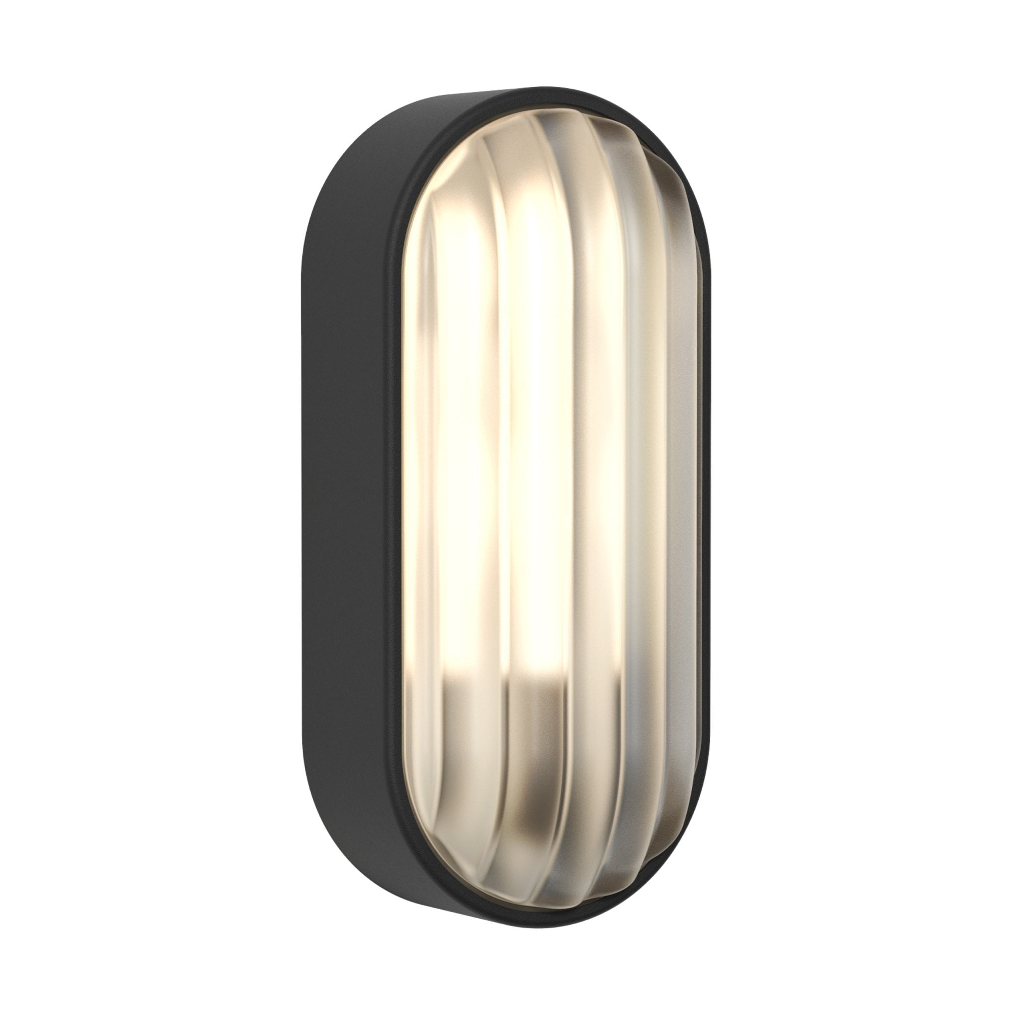 1032007 Montreal Oval Outdoor Wall Light Textured Black