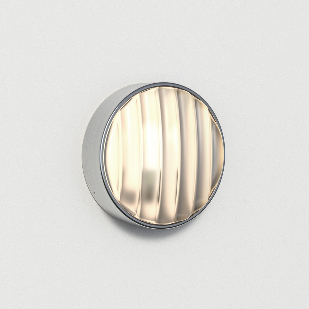 1032011 Montreal Round 220 Outdoor Wall Light Brushed Stainless Steel