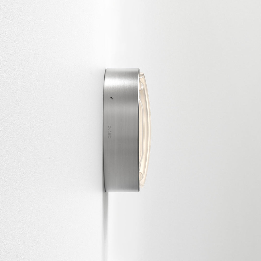 1032011 Montreal Round 220 Outdoor Wall Light Brushed Stainless Steel