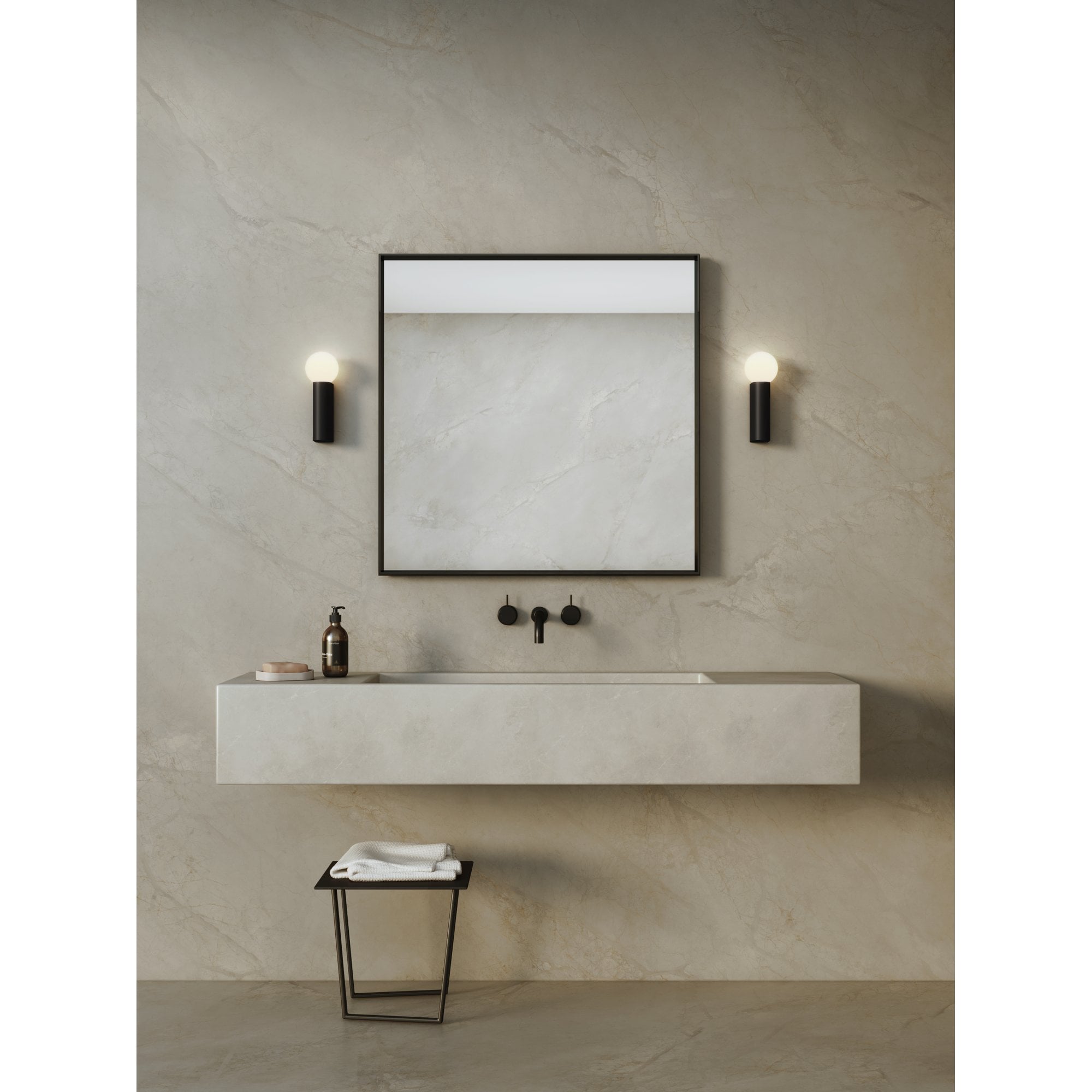1459005 Ortona Single Bathroom Wall Light Matt Black