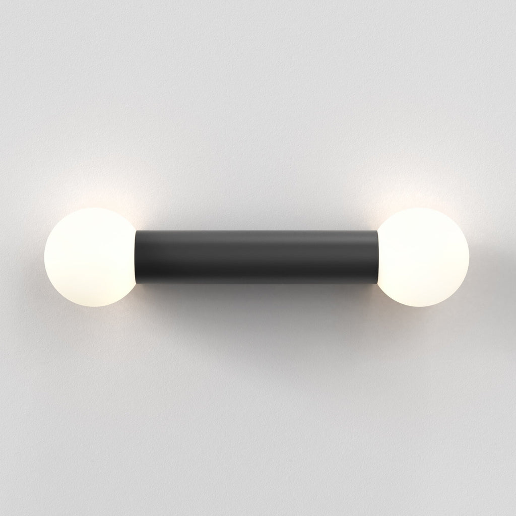 1459006 Ortona Twin Bathroom Wall Light Matt Black
