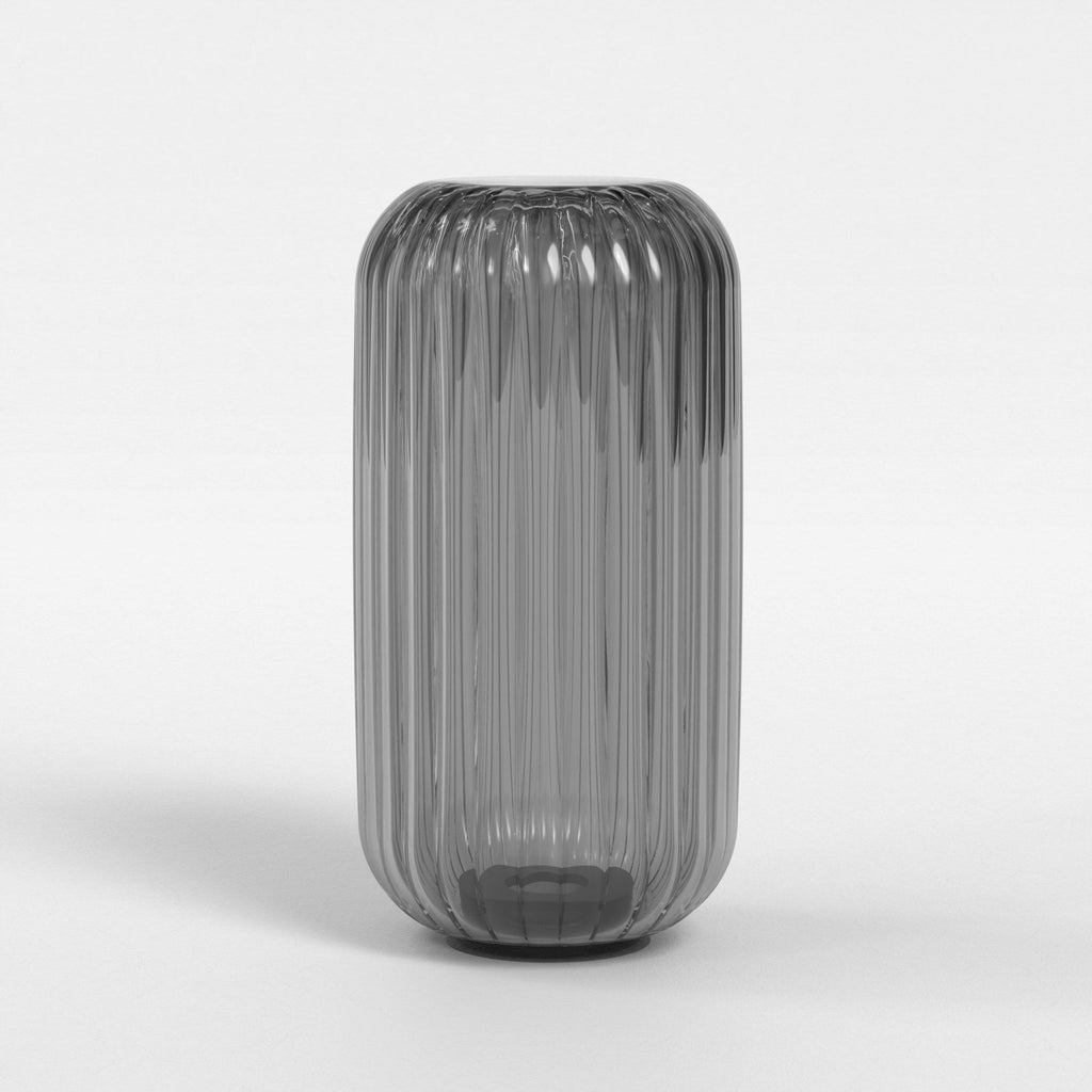 Tacoma Reed Ribbed Glass Shade Smoke