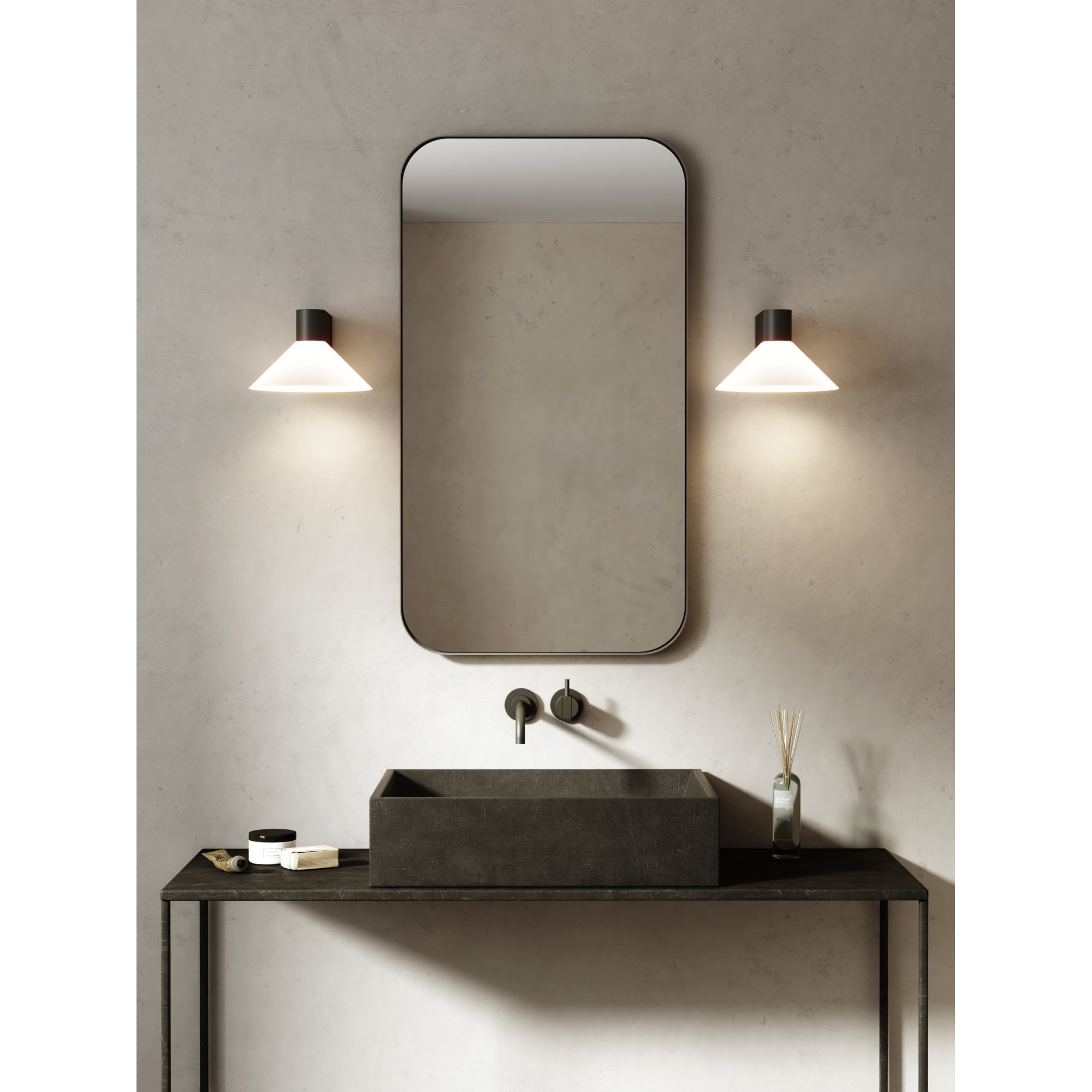 1451002 Conic Bathroom Wall Light Matt Black
