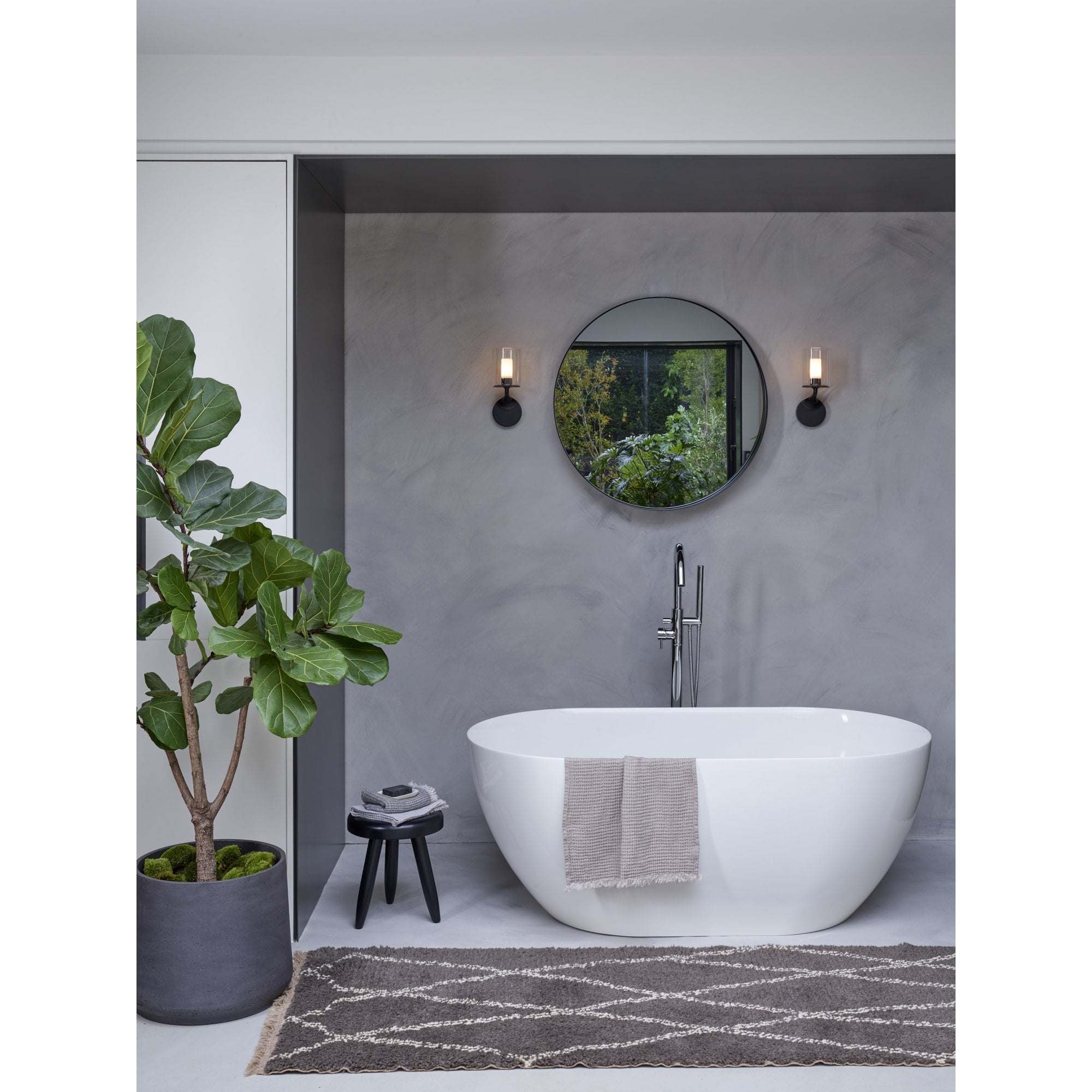 1453003 Elena Bathroom Wall Light Matt Black (S)
