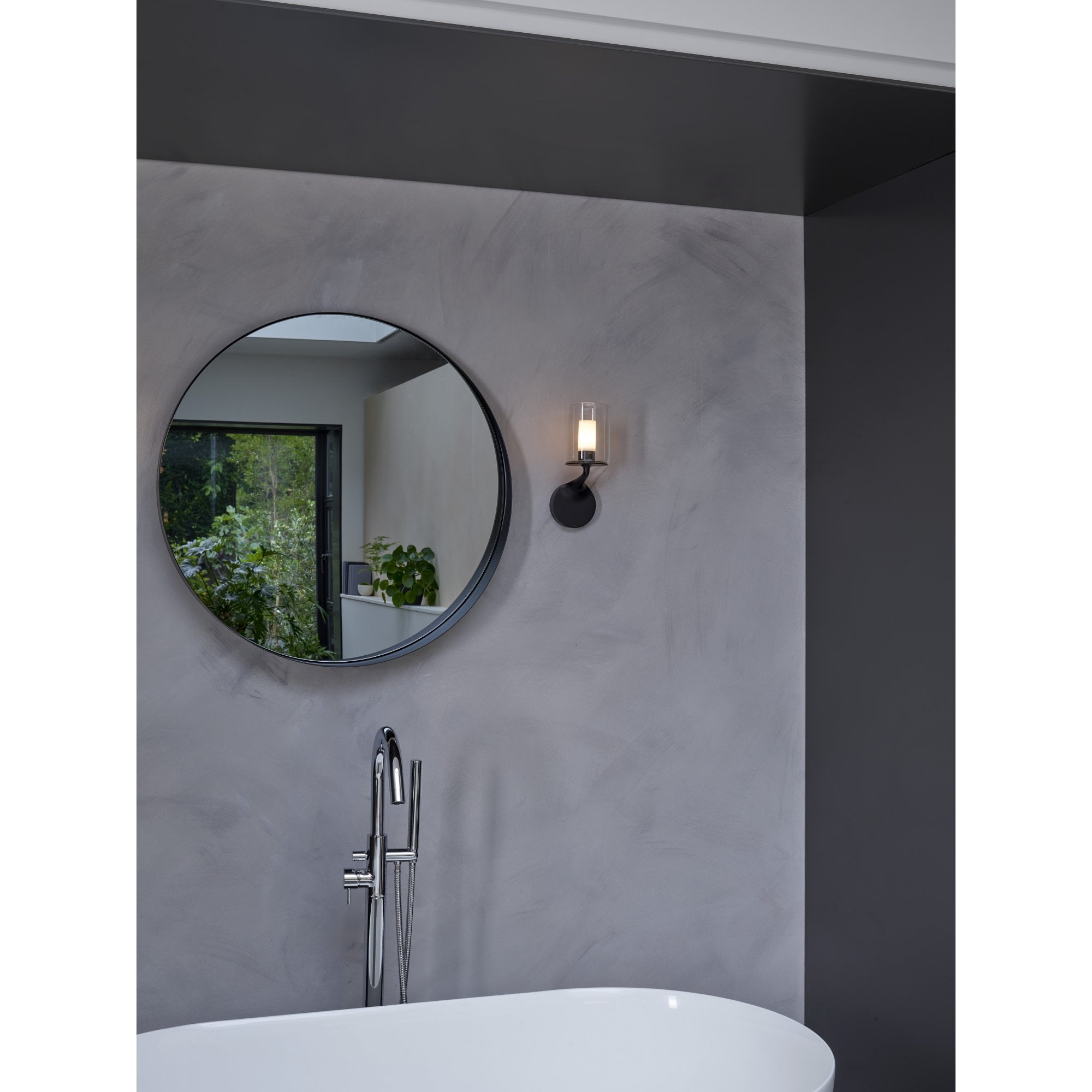 1453003 Elena Bathroom Wall Light Matt Black (S)