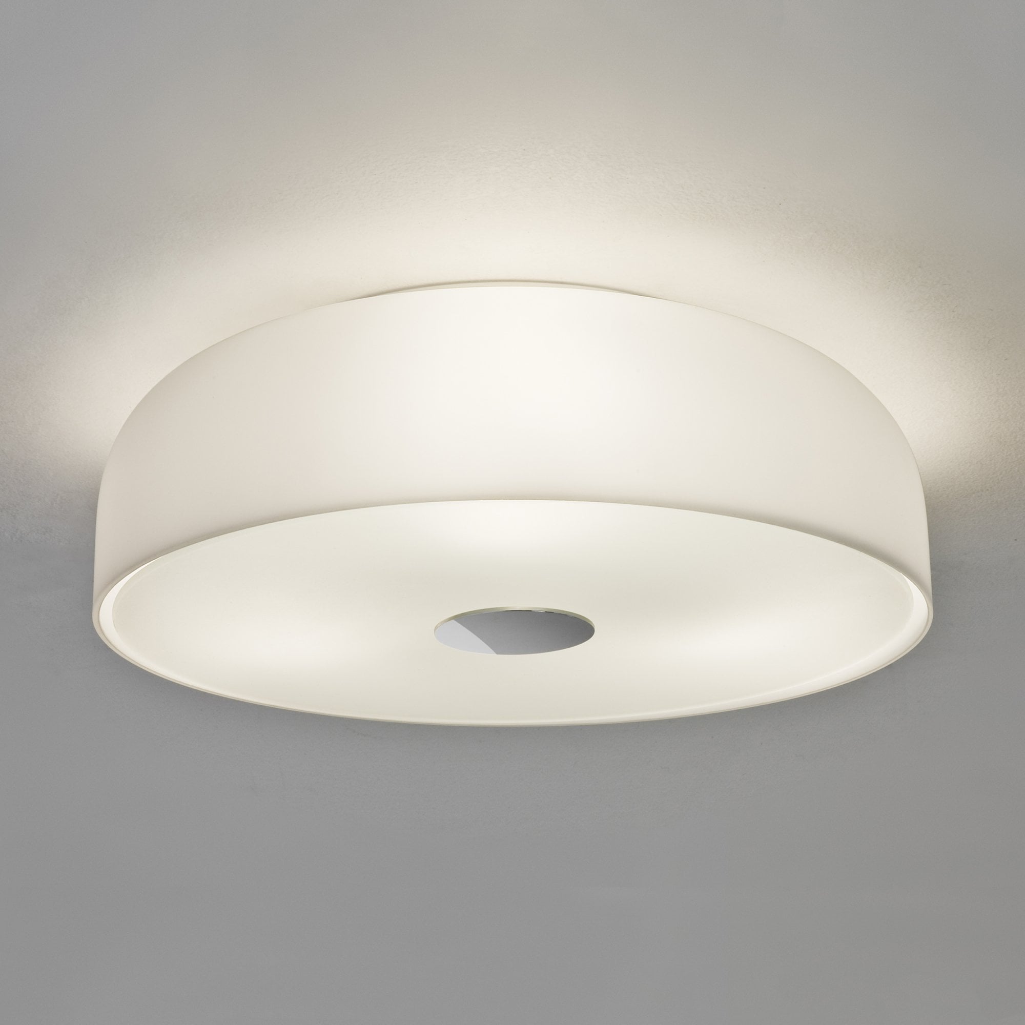 Syros Bathroom Ceiling  Light White Glass