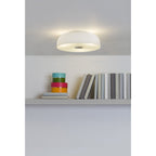 1328001 Syros Bathroom Ceiling Light White Glass
