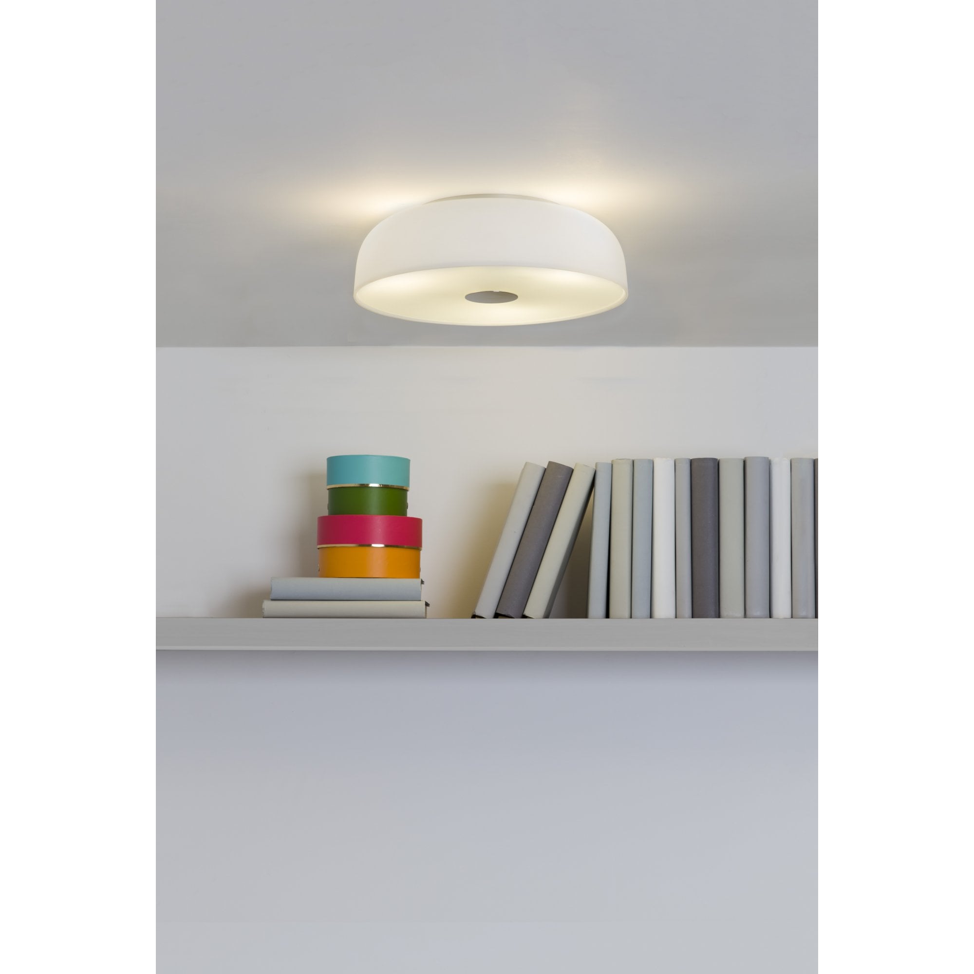 Syros Bathroom Ceiling  Light White Glass