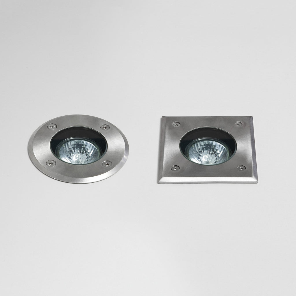 1312001 Gramos Round Outdoor Ground Light Brushed Stainless Steel
