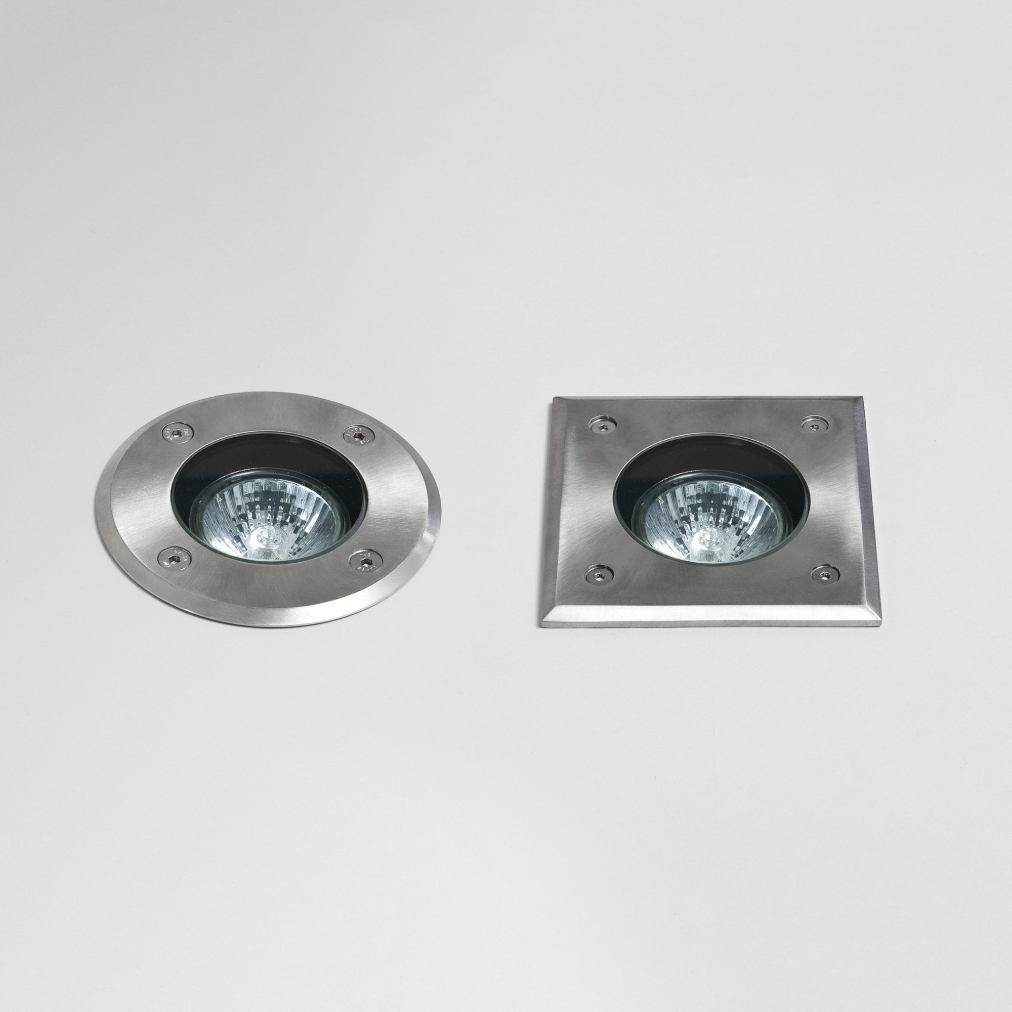 1312001 Gramos Round Outdoor Ground Light Brushed Stainless Steel