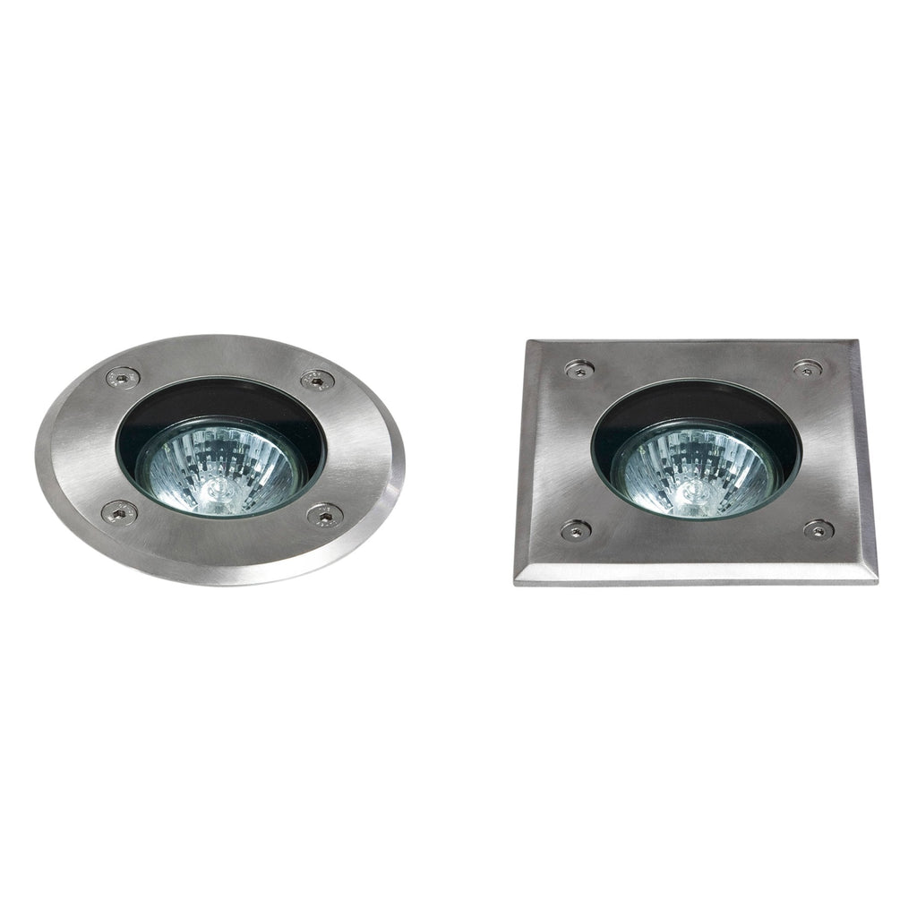 1312001 Gramos Round Outdoor Ground Light Brushed Stainless Steel
