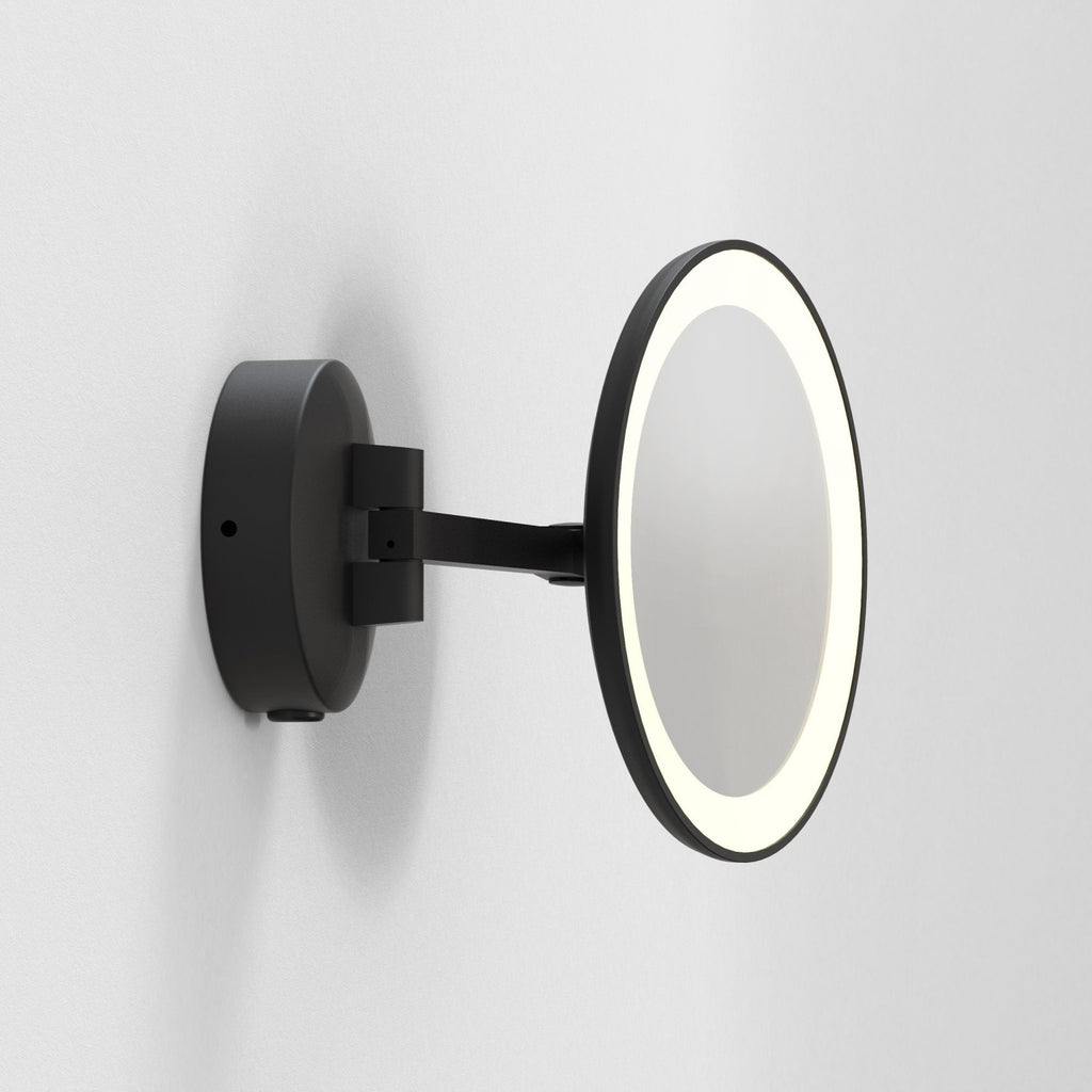 1373022 Mascali LED Bathroom Magnifying Mirror Matt Black
