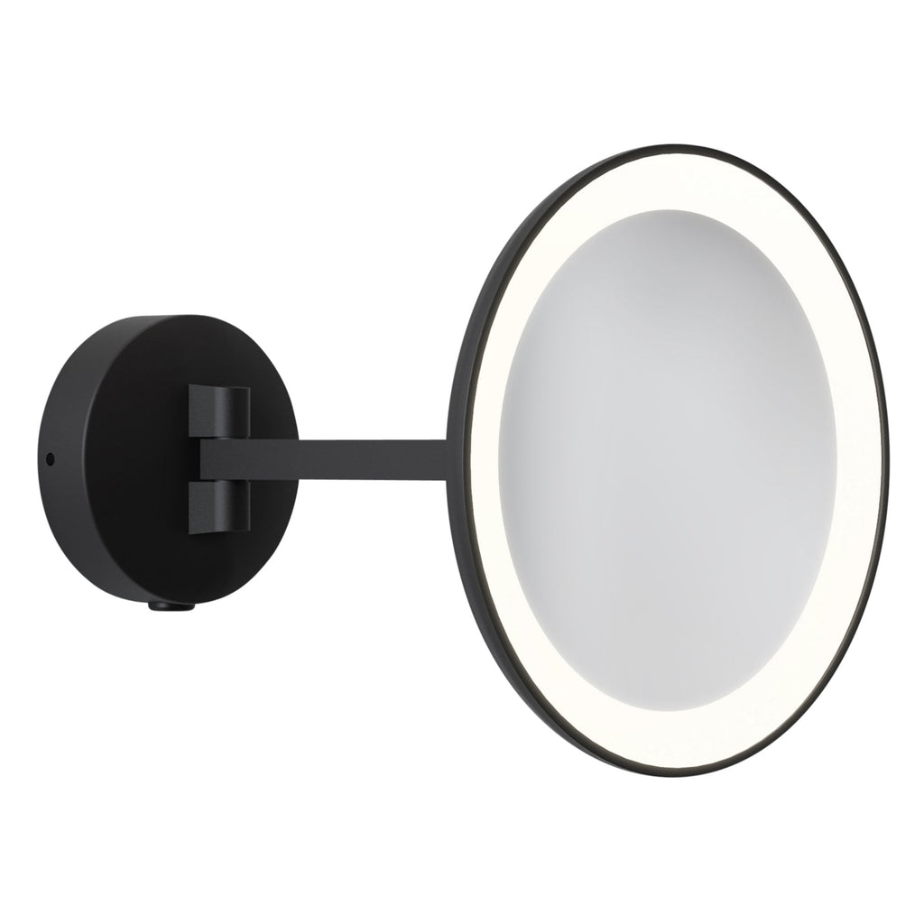 1373022 Mascali LED Bathroom Magnifying Mirror Matt Black