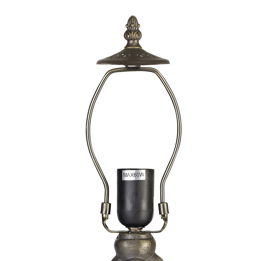 NL72829 Major 47.5cm Curved Table Lamp 1 Light Aged Antique Brass