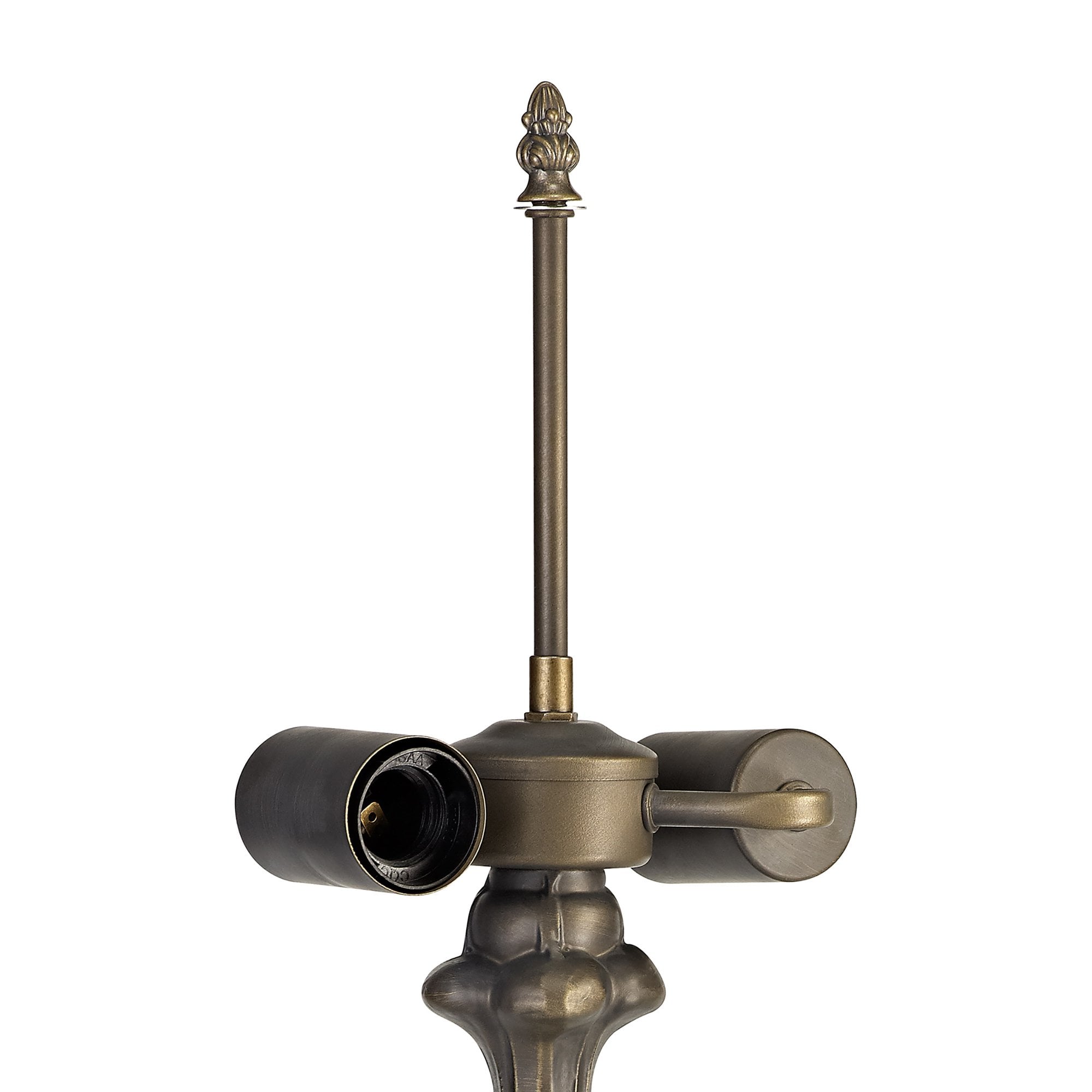 NL72859 Major 56cm Curved Table Lamp 2 Light Aged Antique Brass