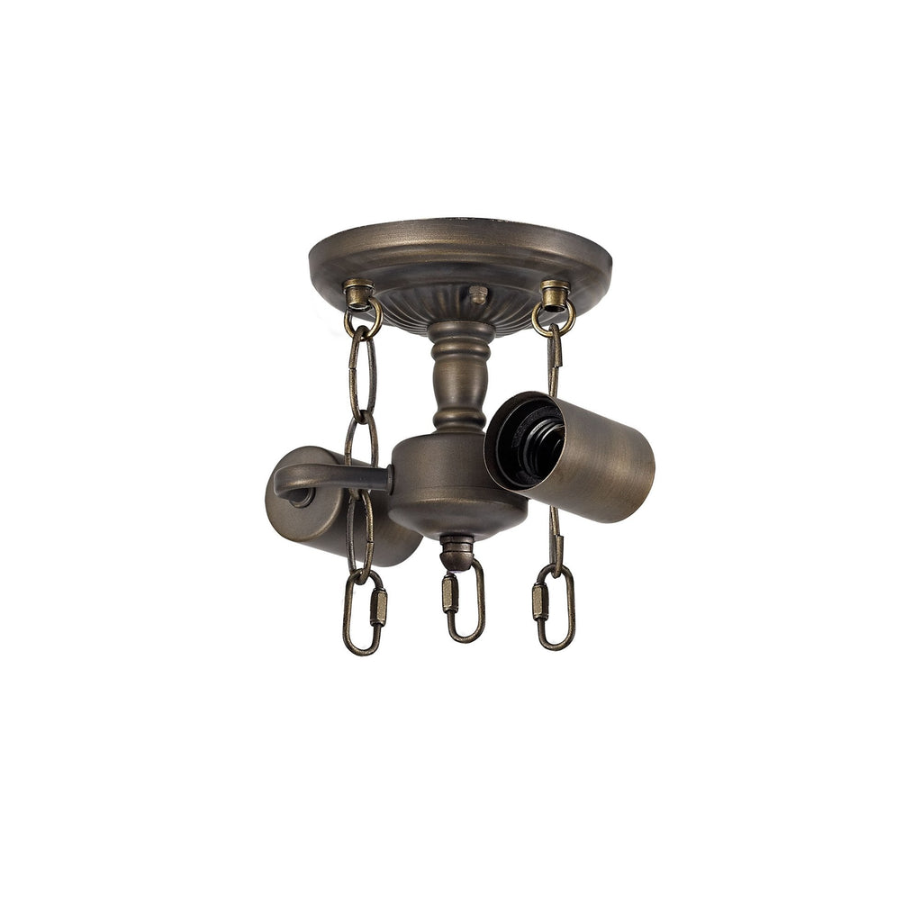 NL72909 Major Semi Ceiling Kit 2 Light Aged Antique Brass