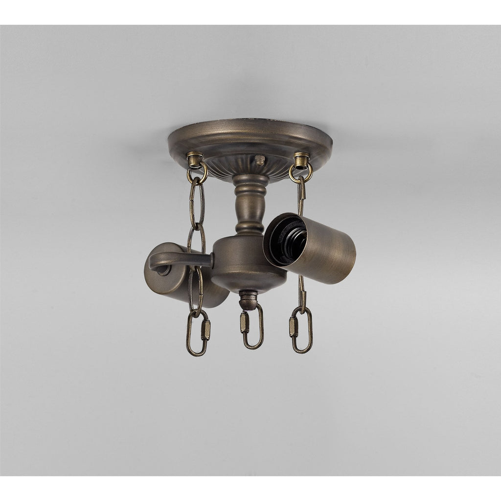 NL72909 Major Semi Ceiling Kit 2 Light Aged Antique Brass