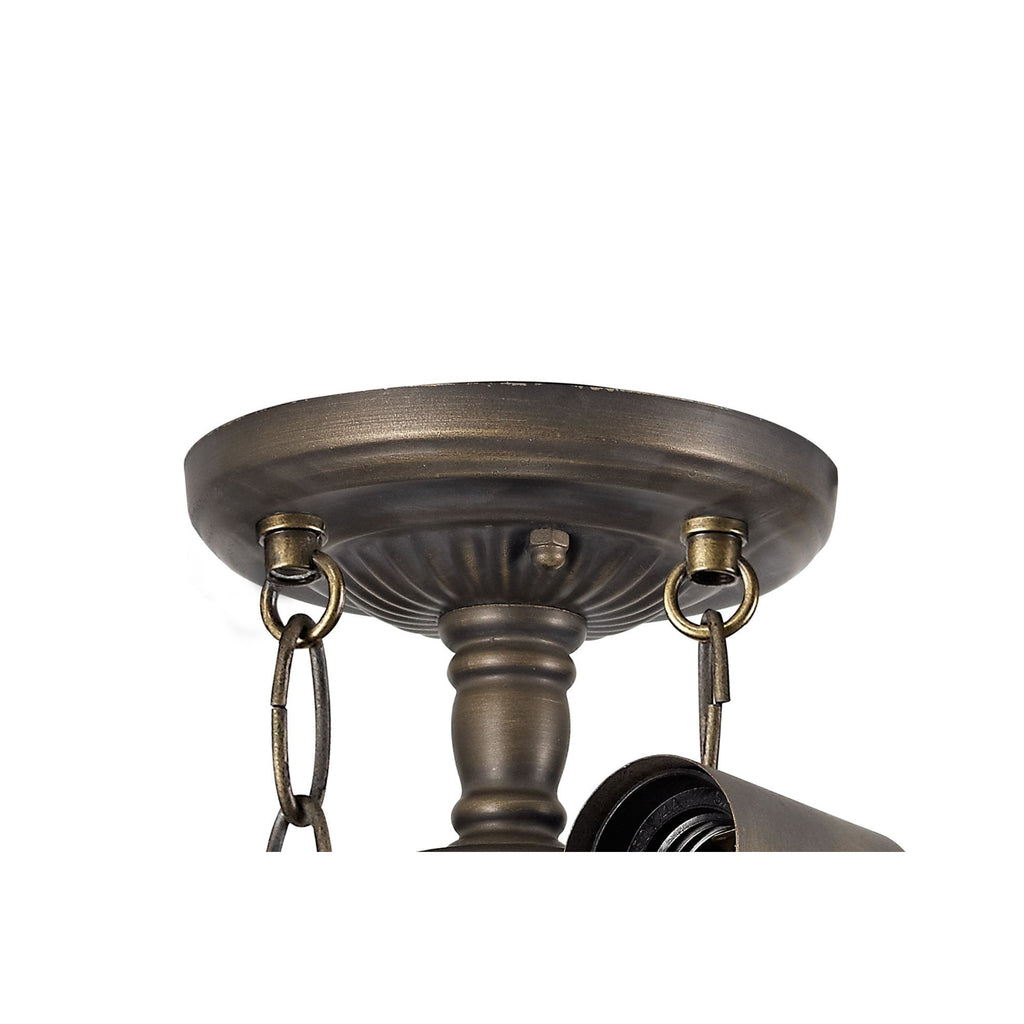 NL72909 Major Semi Ceiling Kit 2 Light Aged Antique Brass