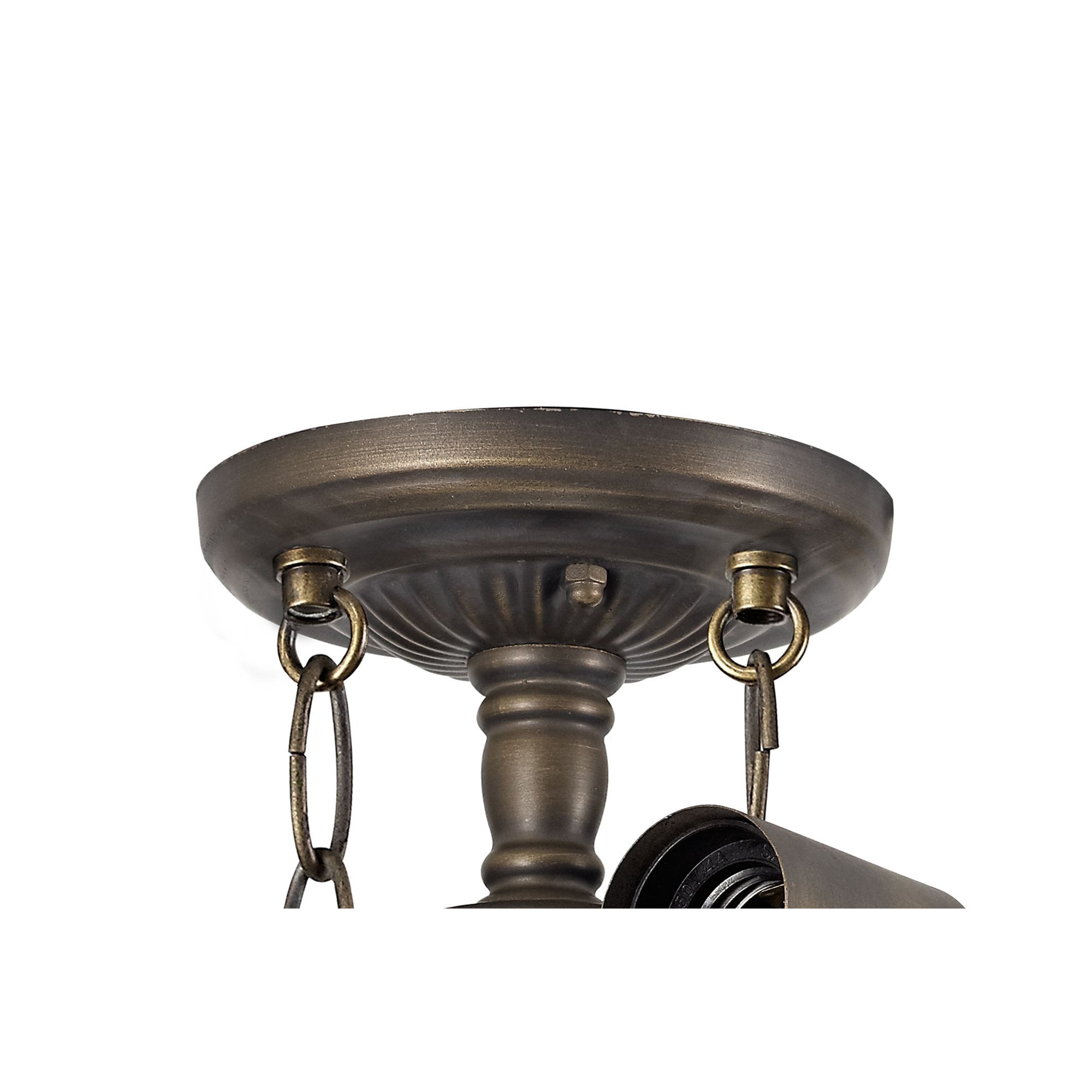 NL72909 Major Semi Ceiling Kit 2 Light Aged Antique Brass