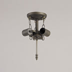 NL72919 Major Semi Ceiling Kit 3 Light Aged Antique Brass