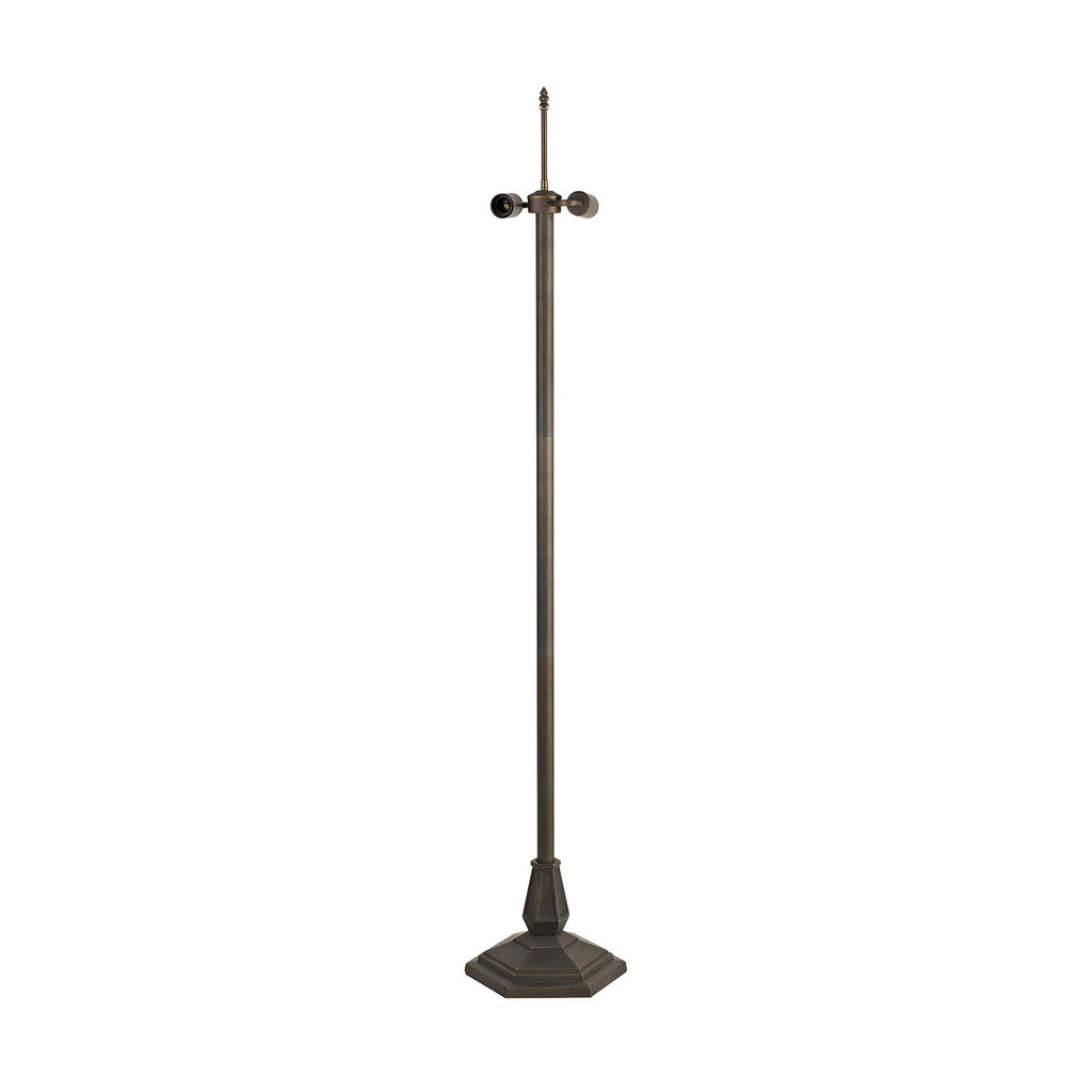 NL72949 Major Octagonal Floor Lamp 2 Light Aged Antique Brass