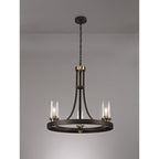 NL75519 Malcom Pendant 3 Light Brown Oxide/Bronze With Clear Glass Shades