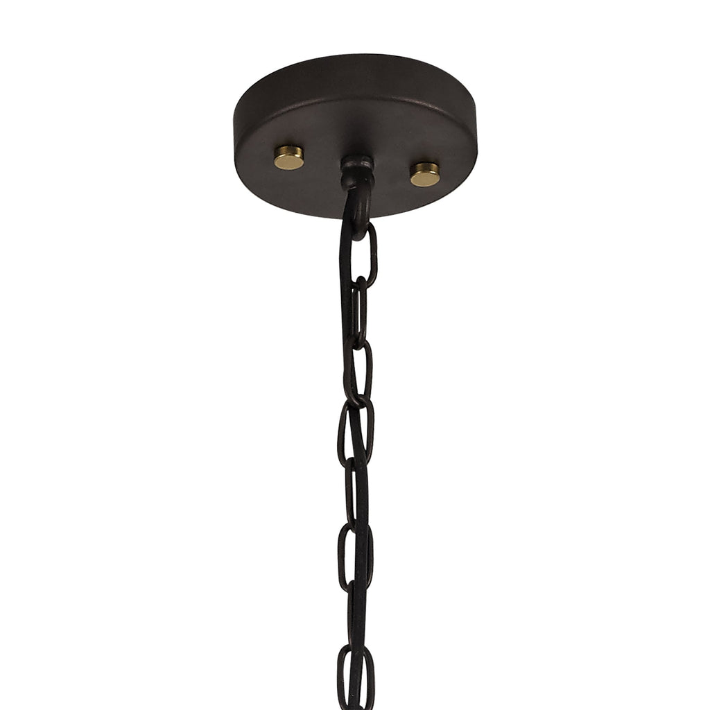 NL75519 Malcom Pendant 3 Light Brown Oxide/Bronze With Clear Glass Shades