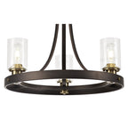 NL75519 Malcom Pendant 3 Light Brown Oxide/Bronze With Clear Glass Shades