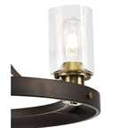 NL75519 Malcom Pendant 3 Light Brown Oxide/Bronze With Clear Glass Shades