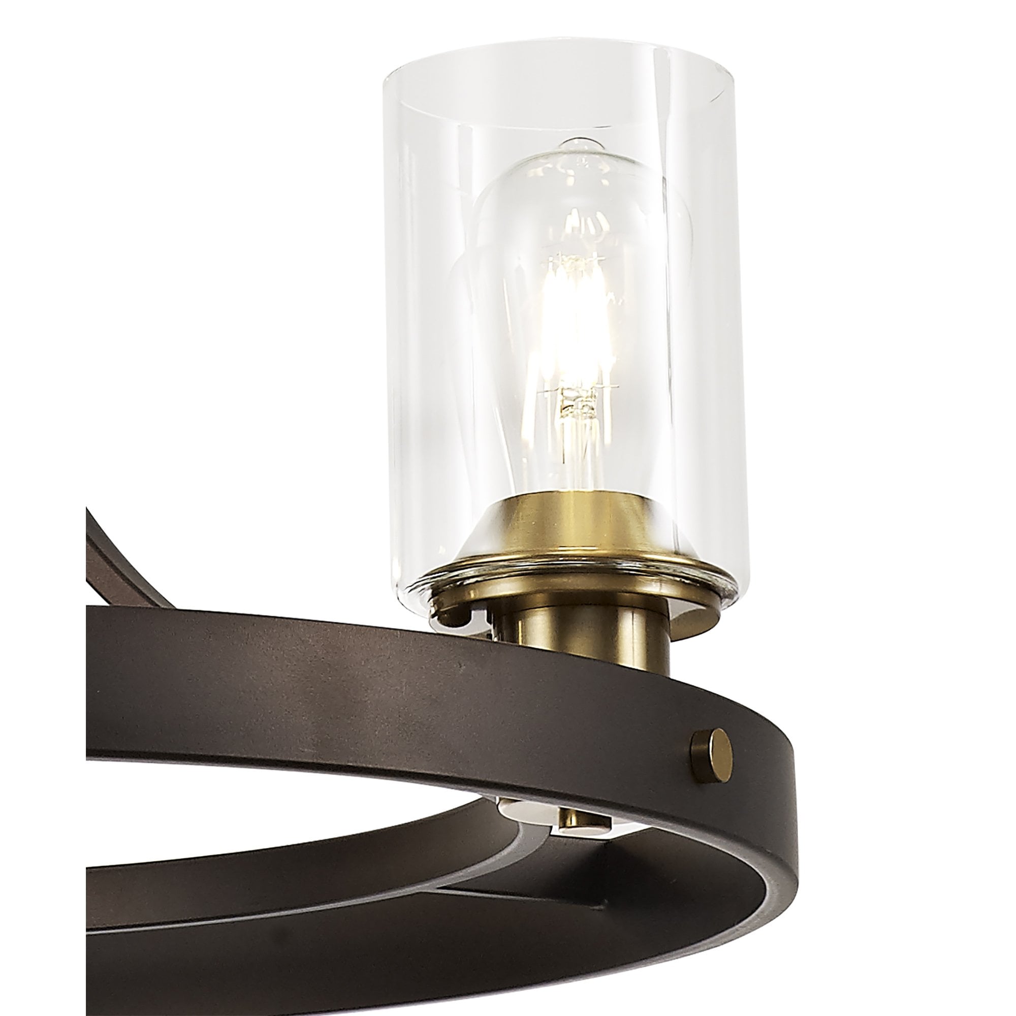 NL75519 Malcom Pendant 3 Light Brown Oxide/Bronze With Clear Glass Shades