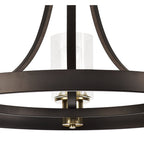 NL75519 Malcom Pendant 3 Light Brown Oxide/Bronze With Clear Glass Shades