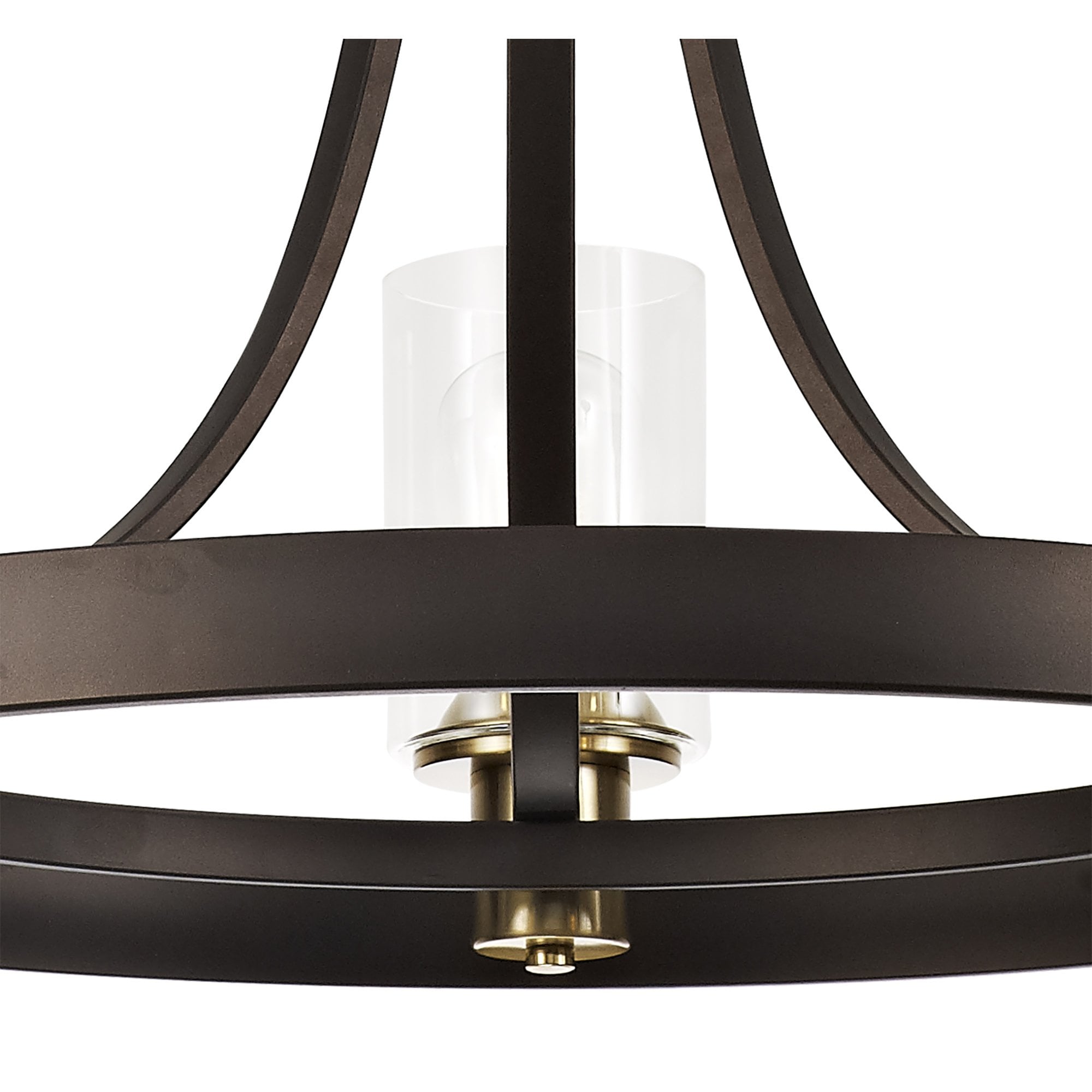 NL75519 Malcom Pendant 3 Light Brown Oxide/Bronze With Clear Glass Shades