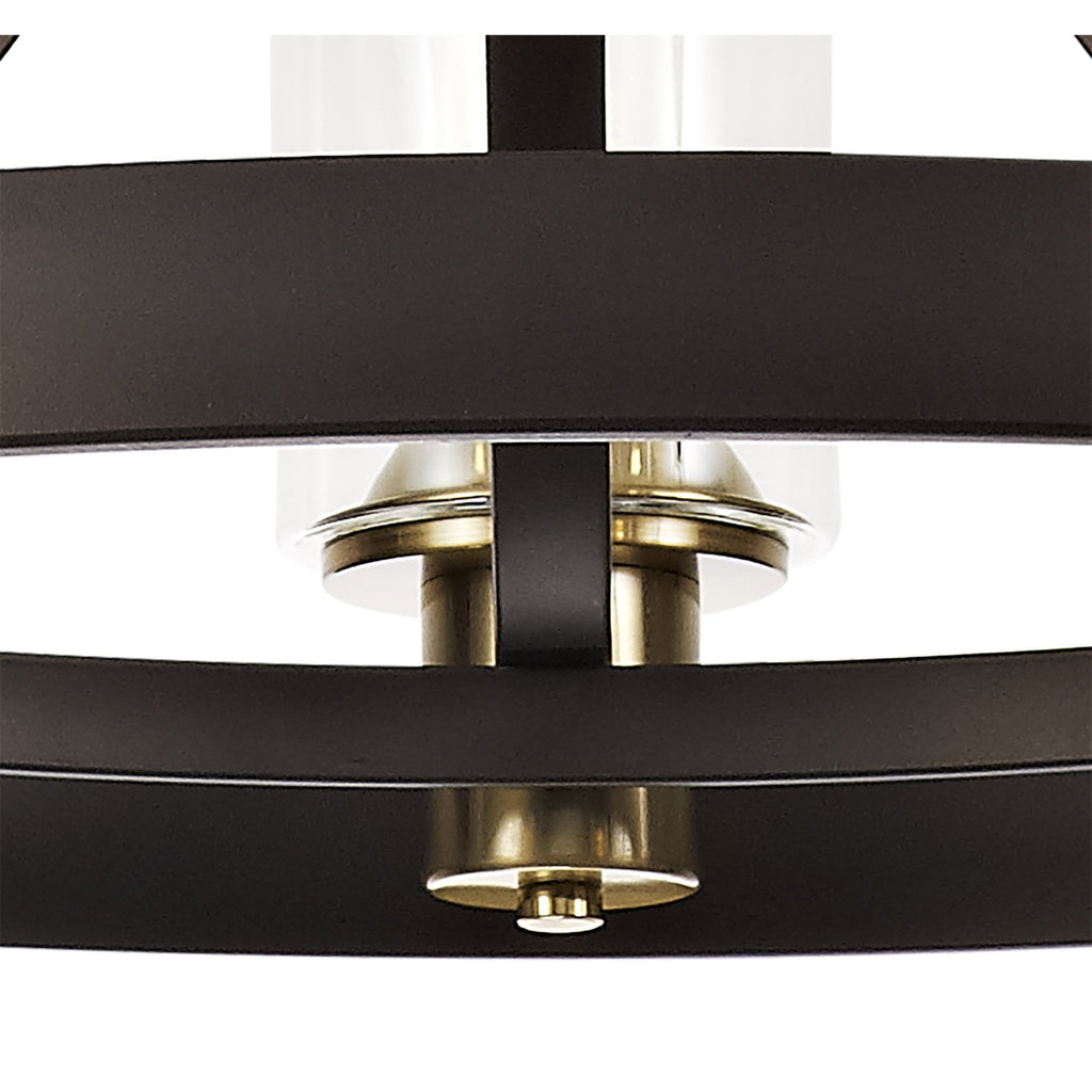 NL75519 Malcom Pendant 3 Light Brown Oxide/Bronze With Clear Glass Shades