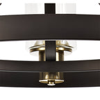 NL75519 Malcom Pendant 3 Light Brown Oxide/Bronze With Clear Glass Shades