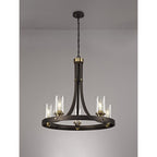 NL75529 Malcom Pendant 5 Light Brown Oxide/Bronze With Clear Glass Shades