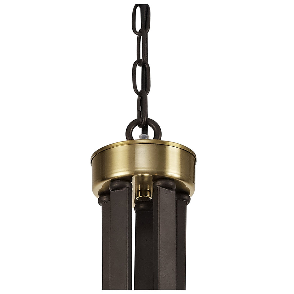 NL75529 Malcom Pendant 5 Light Brown Oxide/Bronze With Clear Glass Shades