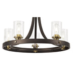 NL75529 Malcom Pendant 5 Light Brown Oxide/Bronze With Clear Glass Shades