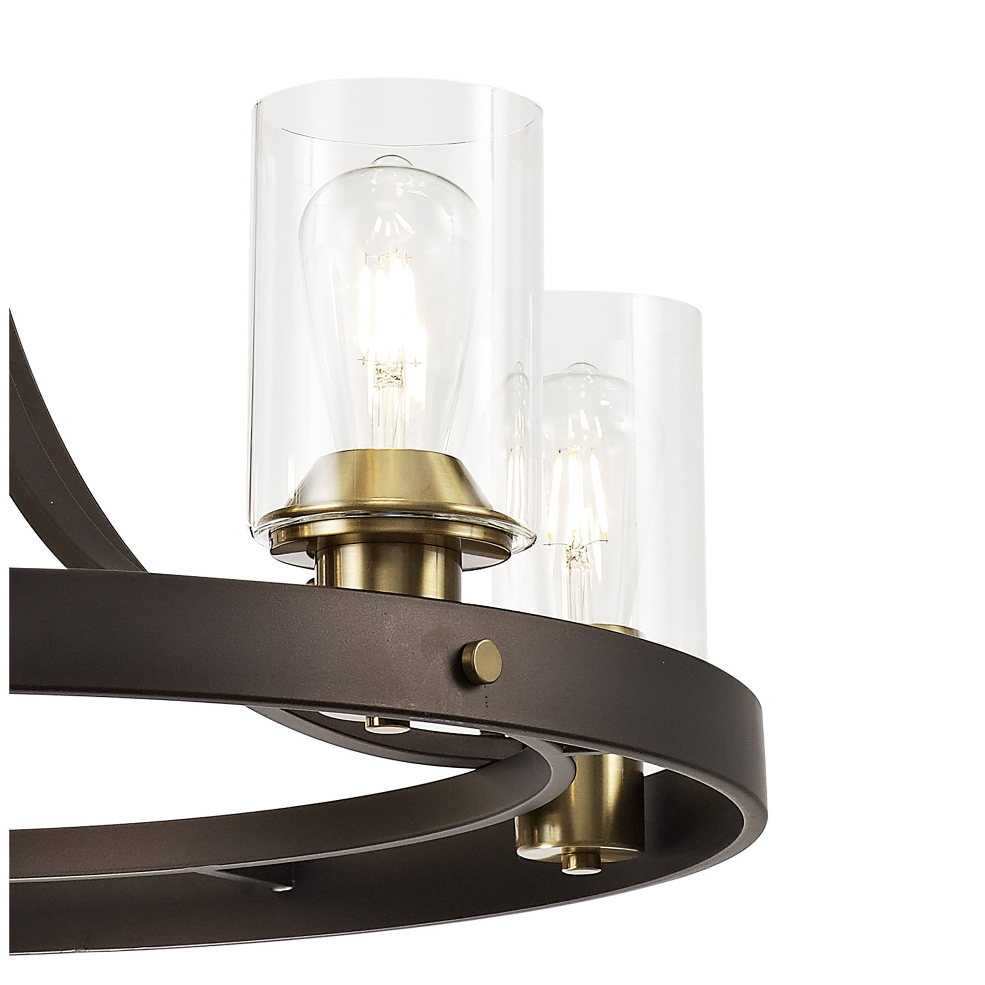 NL75529 Malcom Pendant 5 Light Brown Oxide/Bronze With Clear Glass Shades