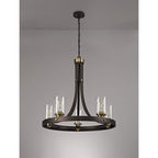 NL75529 Malcom Pendant 5 Light Brown Oxide/Bronze With Clear Glass Shades