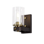 NL75549 Malcom Wall Lamp 1 Light Brown Oxide/Bronze With Clear Glass Shades