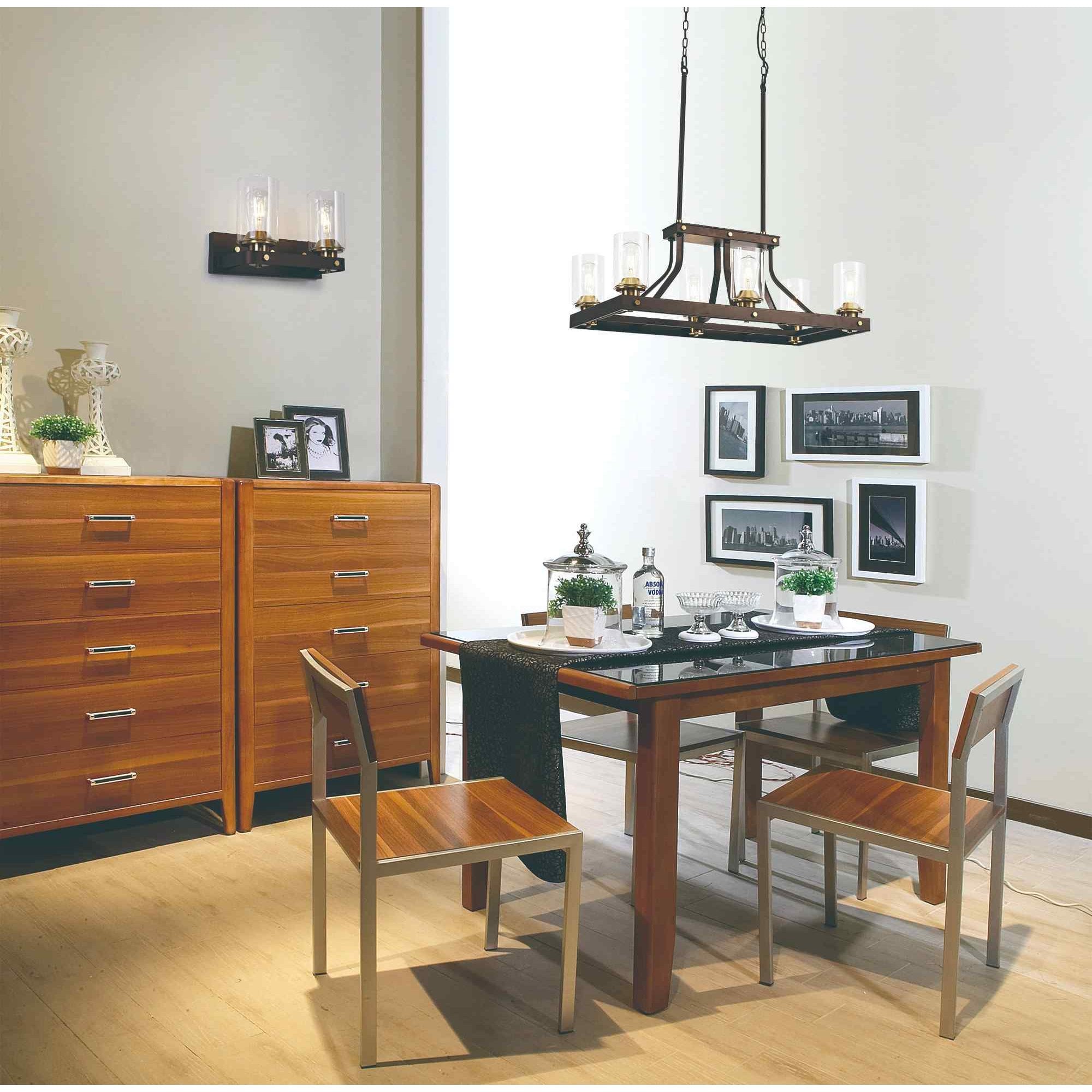 NL75549 Malcom Wall Lamp 1 Light Brown Oxide/Bronze With Clear Glass Shades