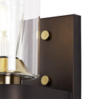 NL75549 Malcom Wall Lamp 1 Light Brown Oxide/Bronze With Clear Glass Shades