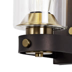 NL75549 Malcom Wall Lamp 1 Light Brown Oxide/Bronze With Clear Glass Shades